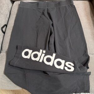 Adidas Charcoal Leggings with Bold Logo